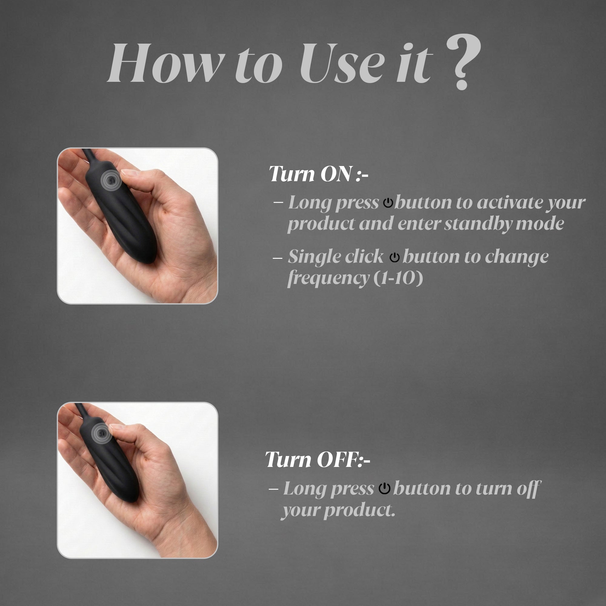 Crush (Black) Mini Bullet Vibrator for Women
